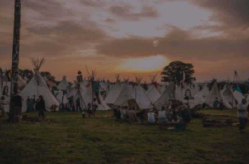 Tipi field at sunset